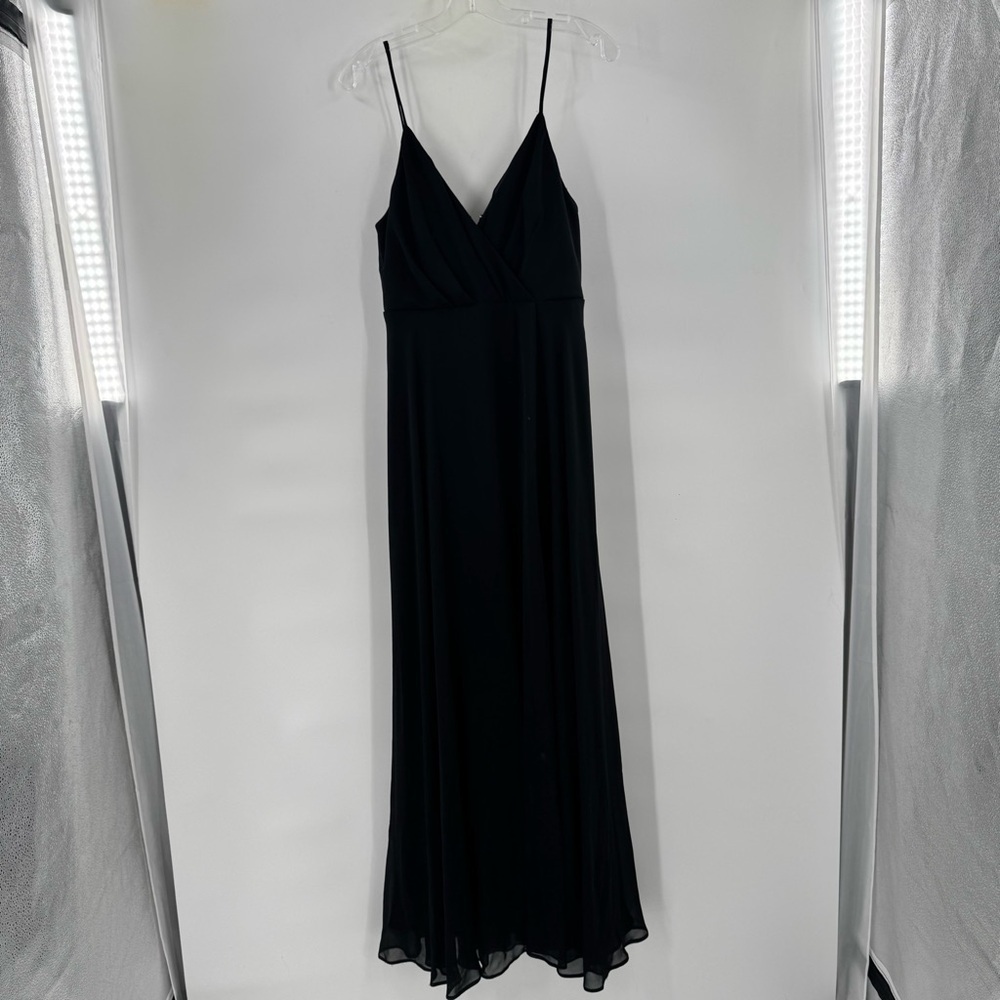 Birdy Grey Black Spaghetti Strap Maxi Gown small S